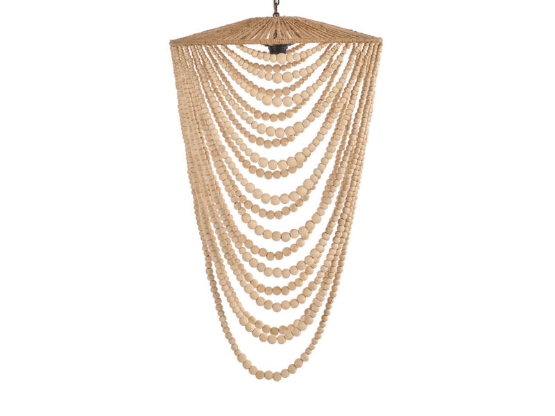 The Wooden Bead Chandelier, Natural, L