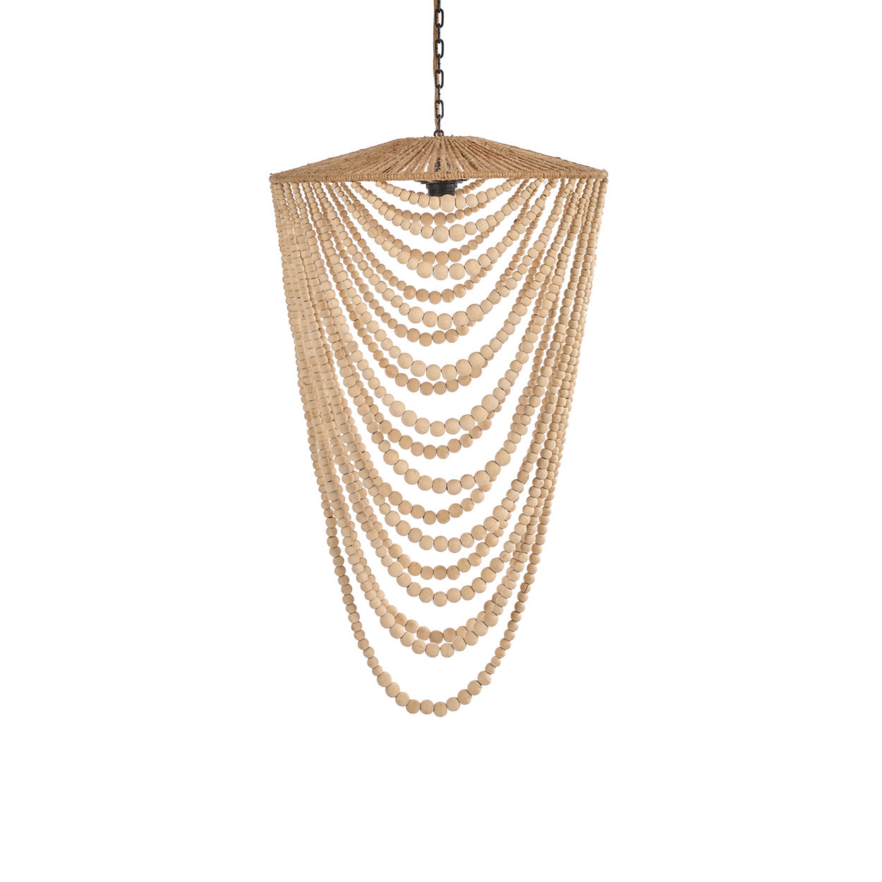The Wooden Bead Chandelier, Natural, L
