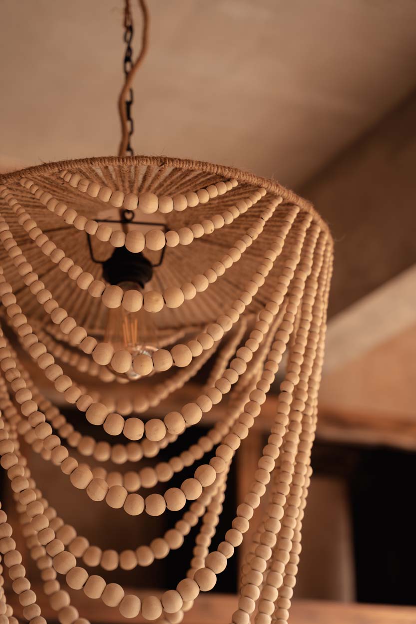 The Wooden Bead Chandelier, Natural, L — 2