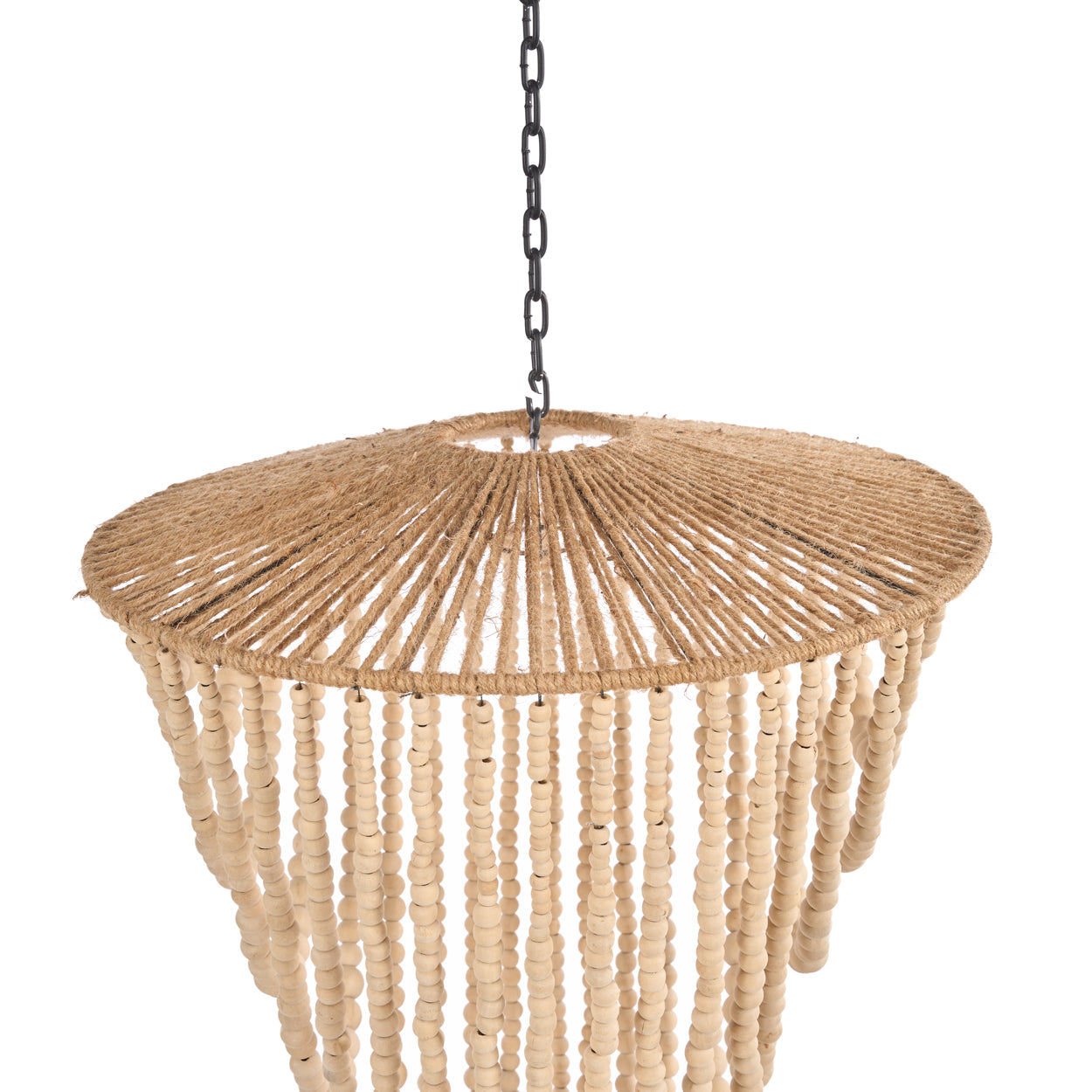 The Wooden Bead Chandelier, Natural, L — 6