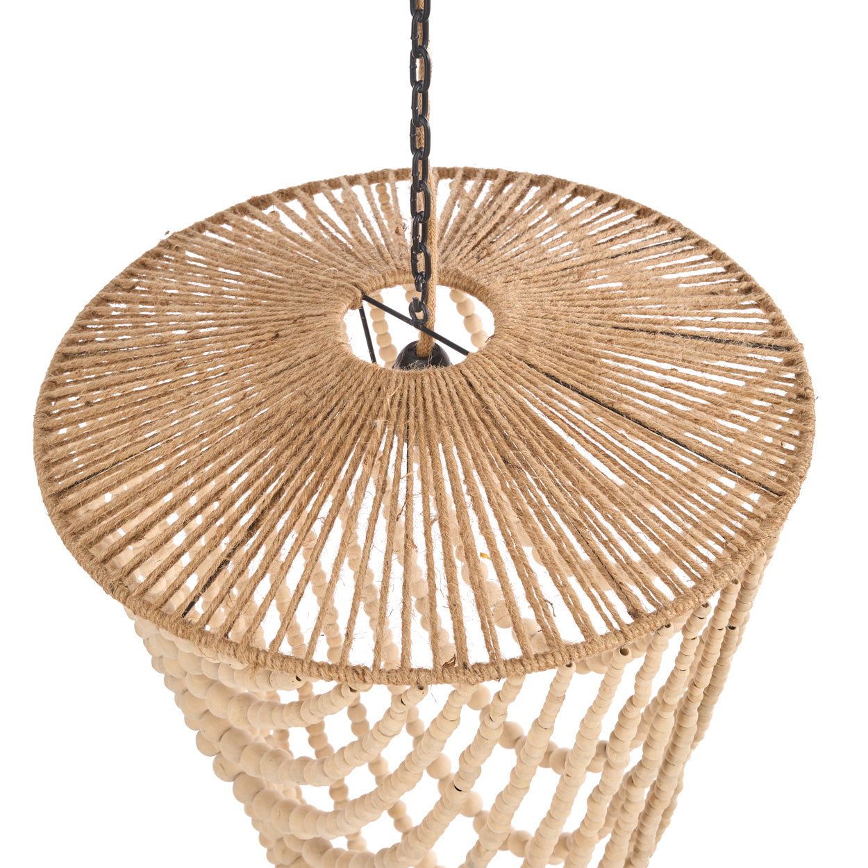 The Wooden Bead Chandelier, Natural, L — 8