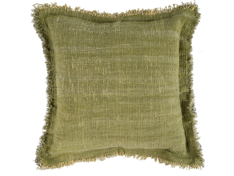The Jungle Fringe Cushion Cover, Green