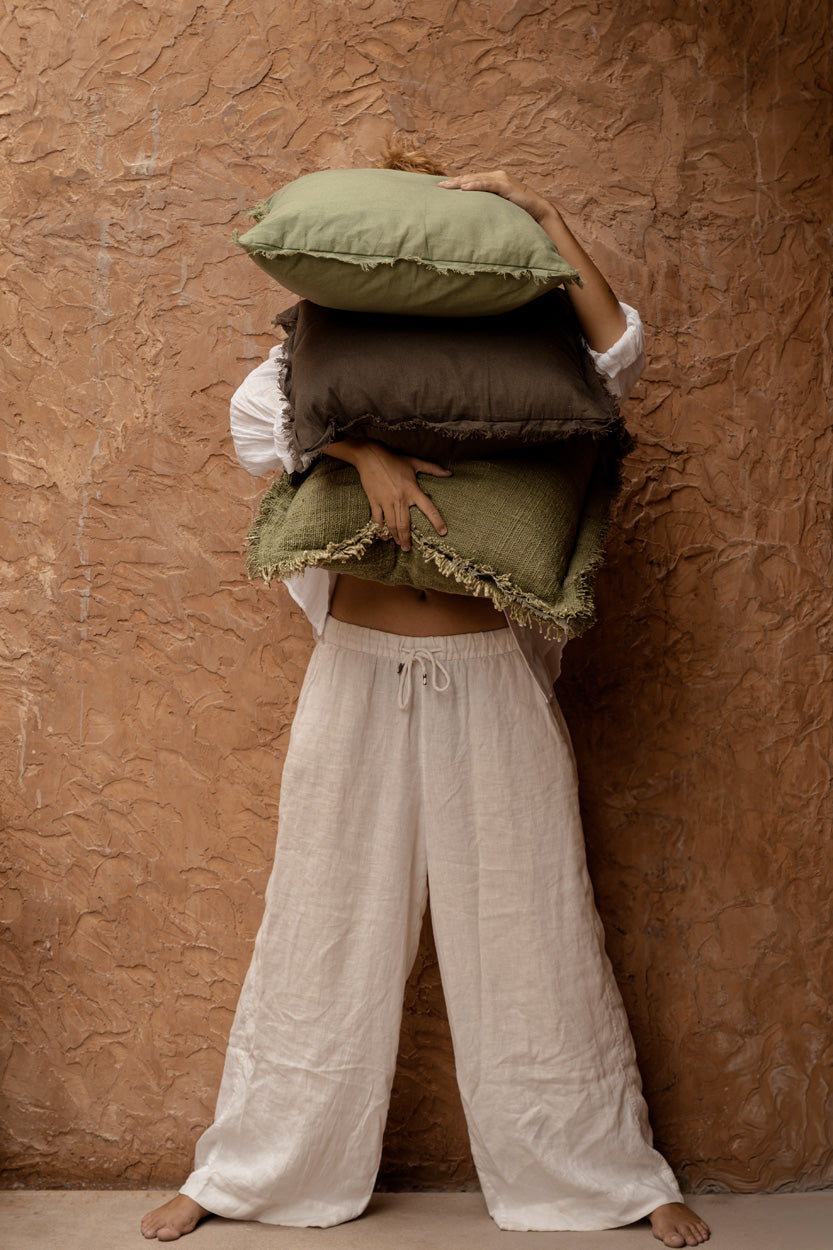 The Jungle Fringe Cushion Cover, Green — 2