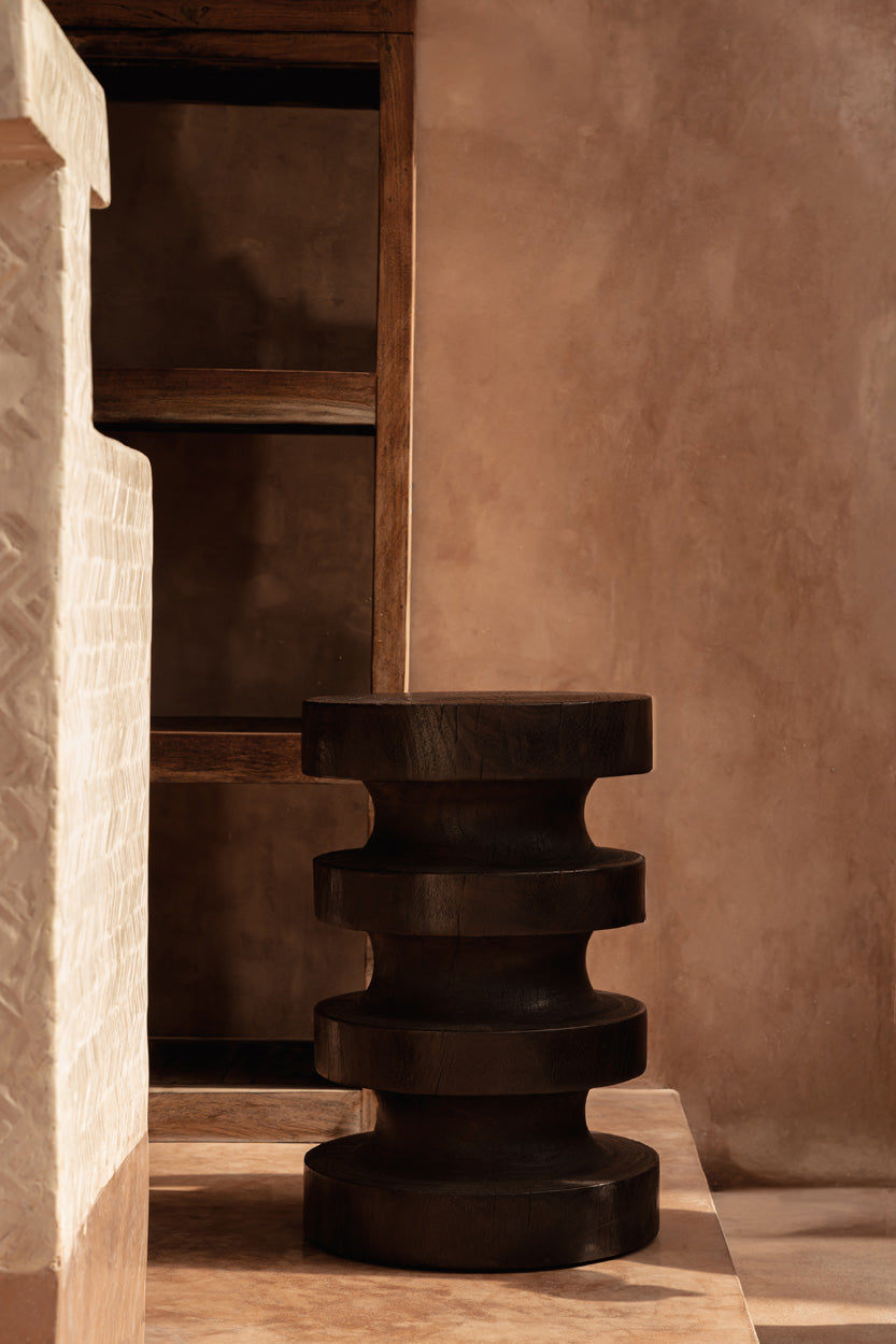 The Mocha Rings Side Table, Dark Walnut — 2