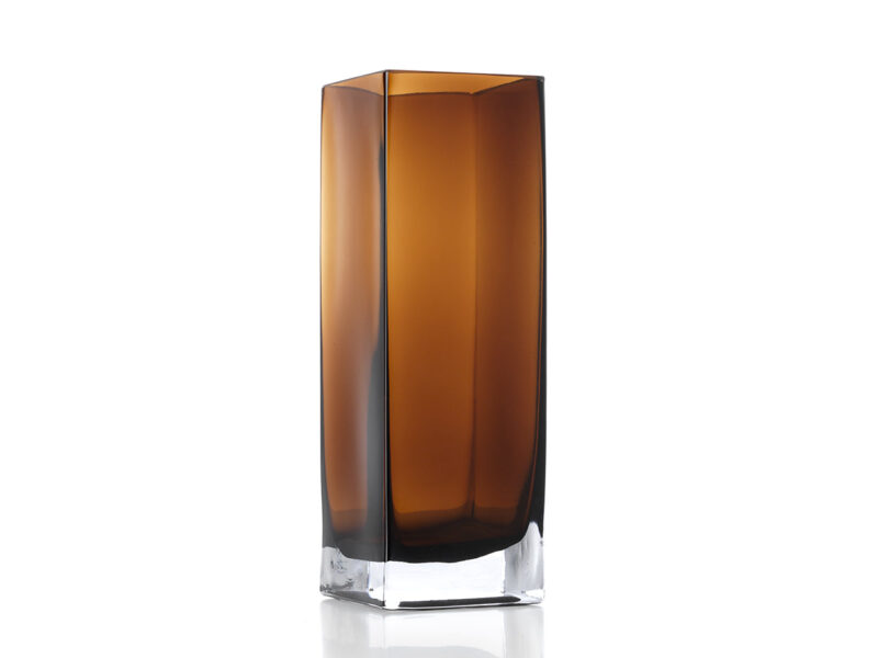 The Amber Cuboid Vase, Amber, L