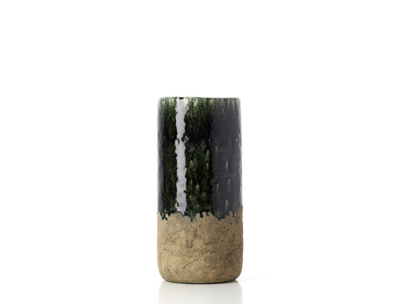The Moss Cylinder Vase, Concrete Green, M