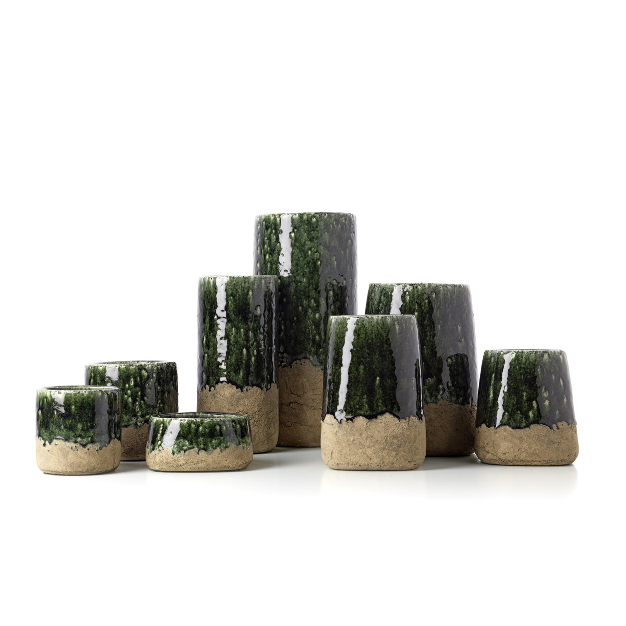 The Moss Cylinder Vase, Concrete Green, M — 5