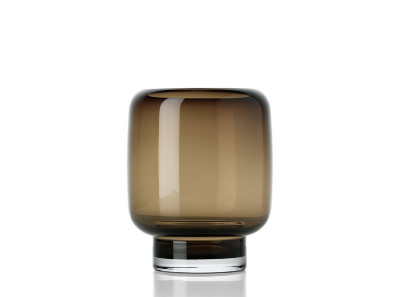 The Smoky Cube Vase, Brown, S