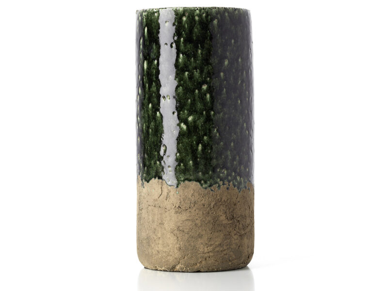 The Moss Cylinder Vase, Concrete Green, L