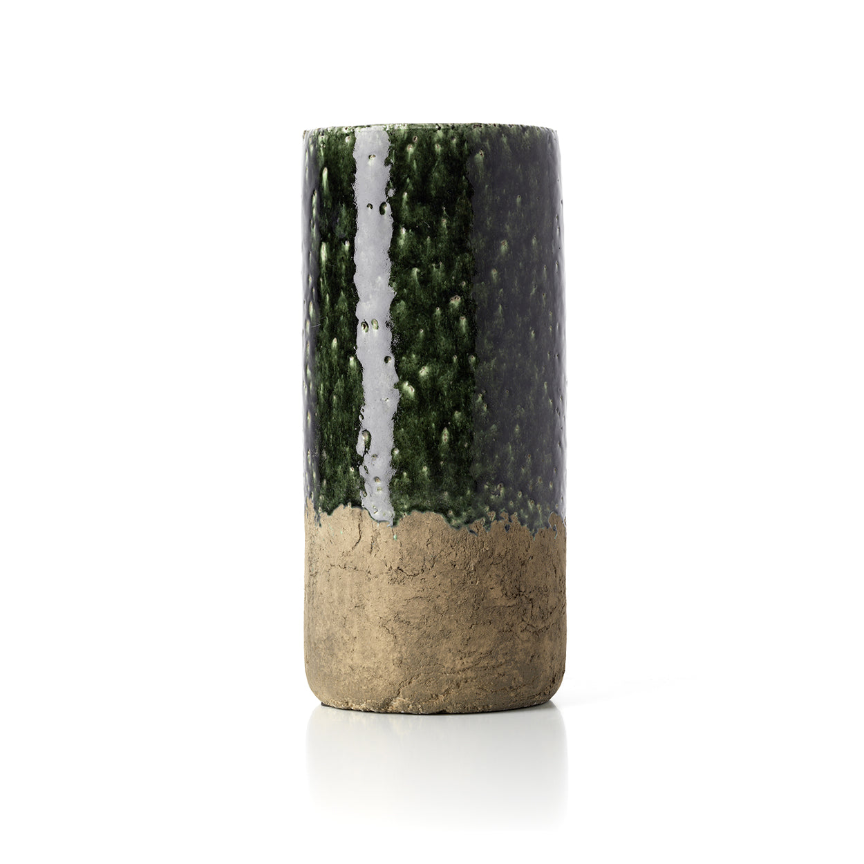 The Moss Cylinder Vase, Concrete Green, L