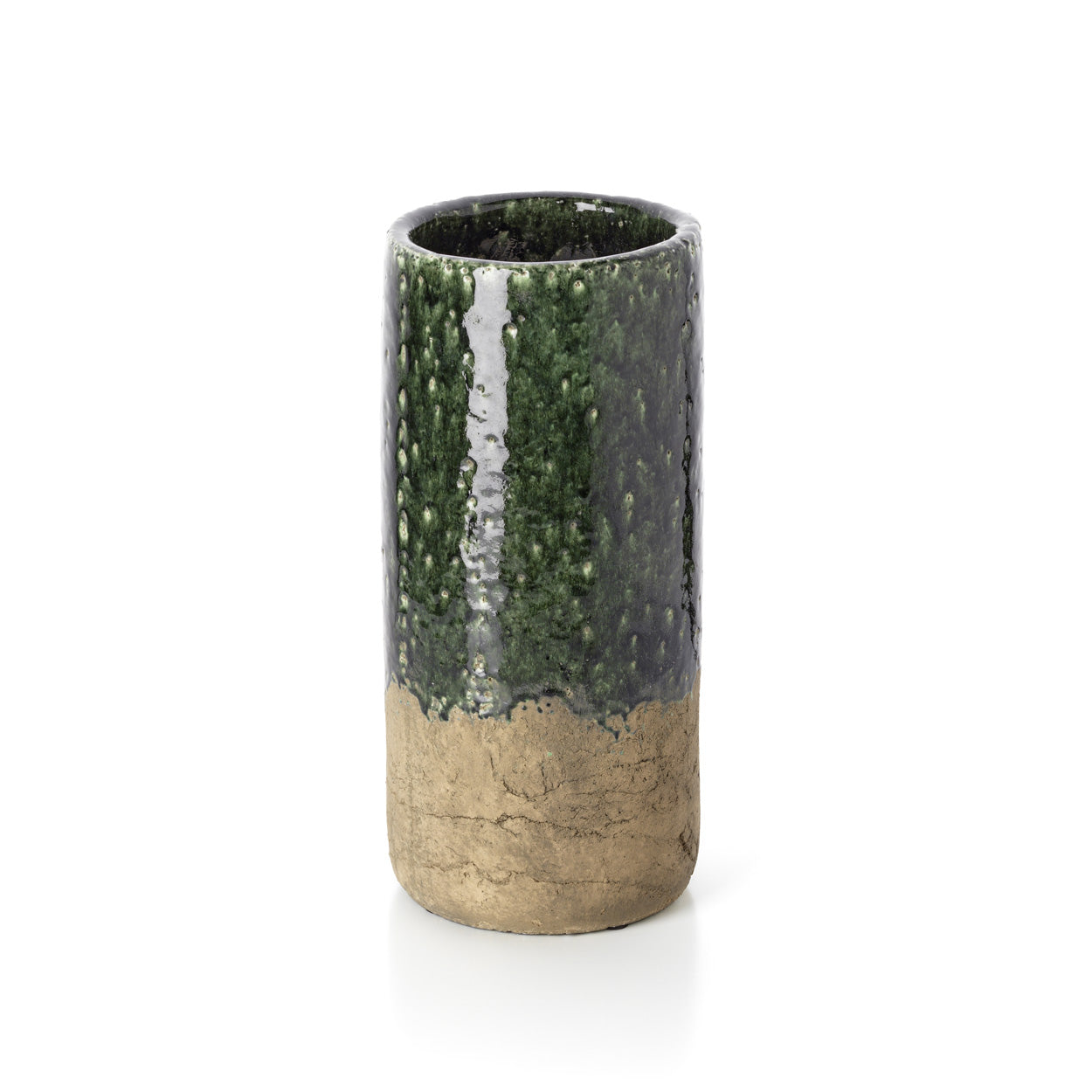 The Moss Cylinder Vase, Concrete Green, L — 2
