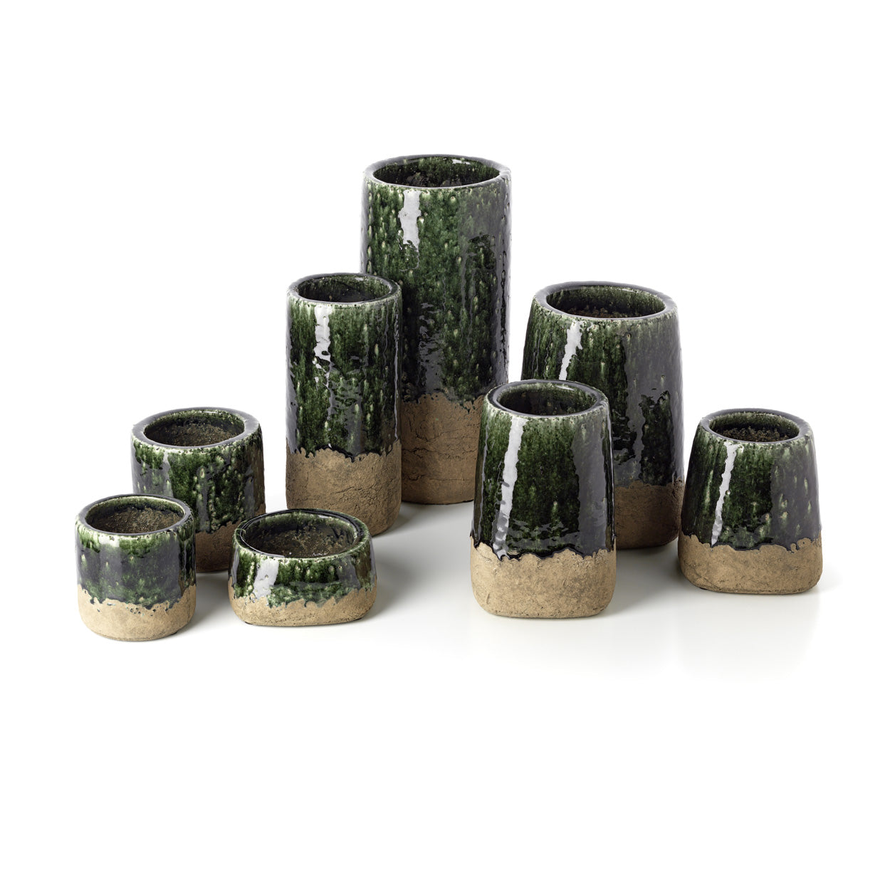 The Moss Cylinder Vase, Concrete Green, L — 6