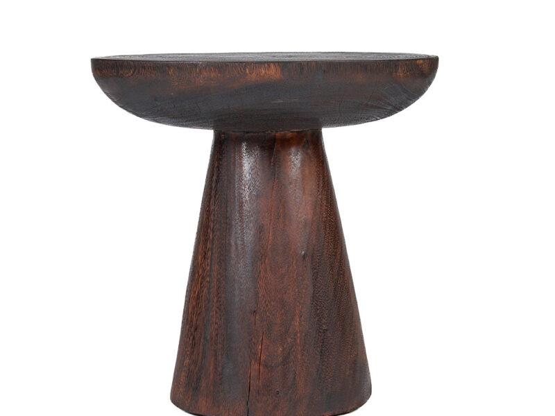The Cone Alone Side Table, Dark Walnut