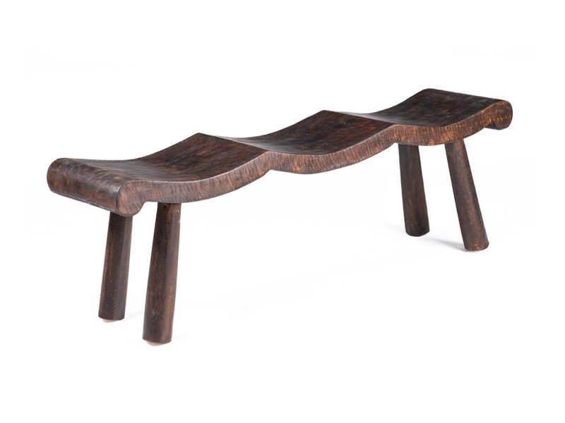 The Lombok Wave Bench, Dark Walnut, M