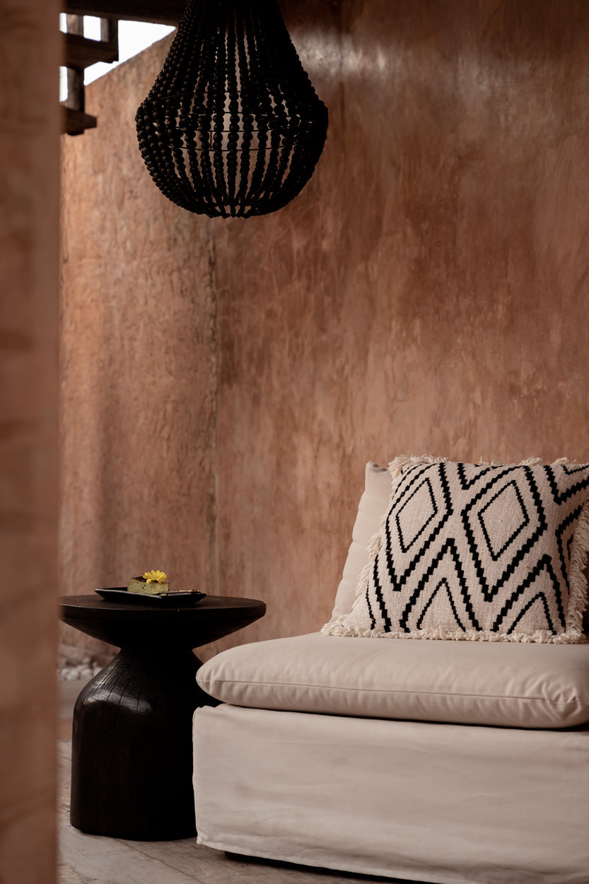 The Sahara Diamond Cushion Cover, Natural Black — 4