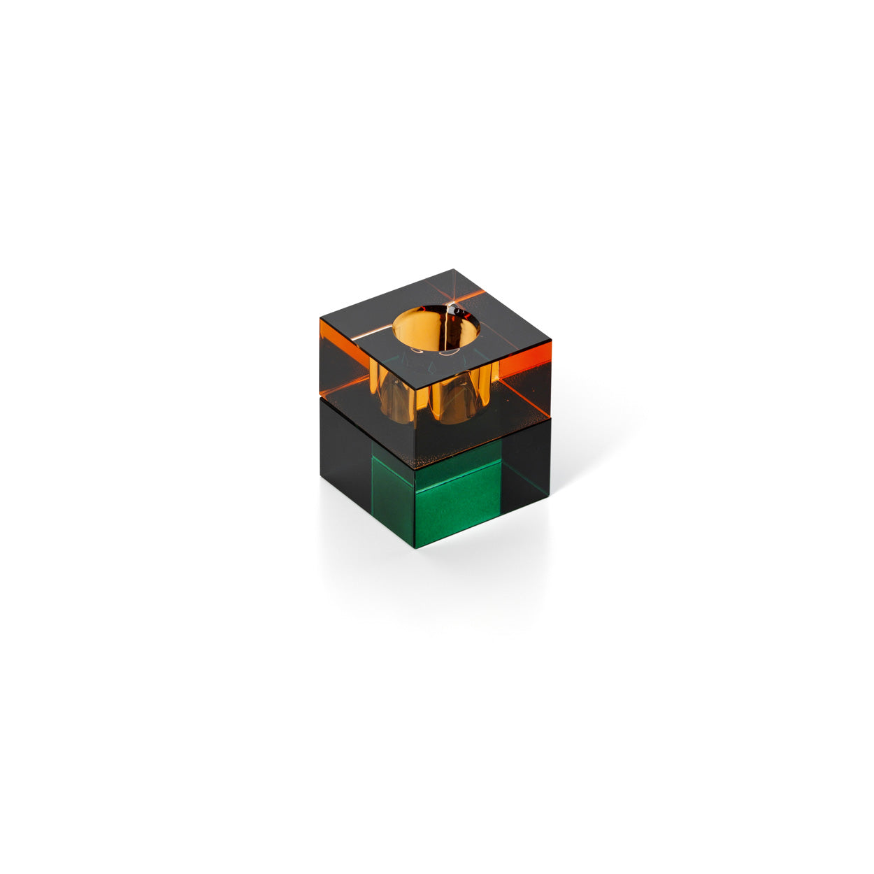 The Gem Blocks Candle Holder, Green Amber — 2