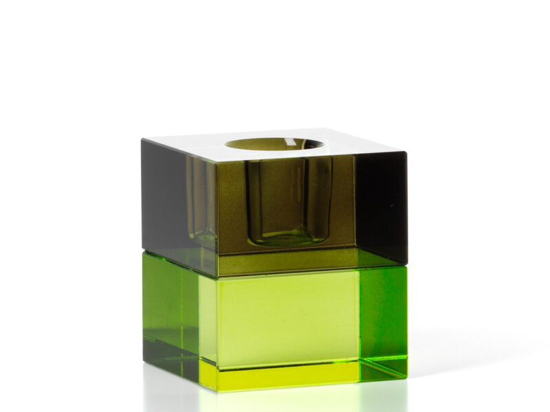 The Gem Blocks Candle Holder, Green Smoke