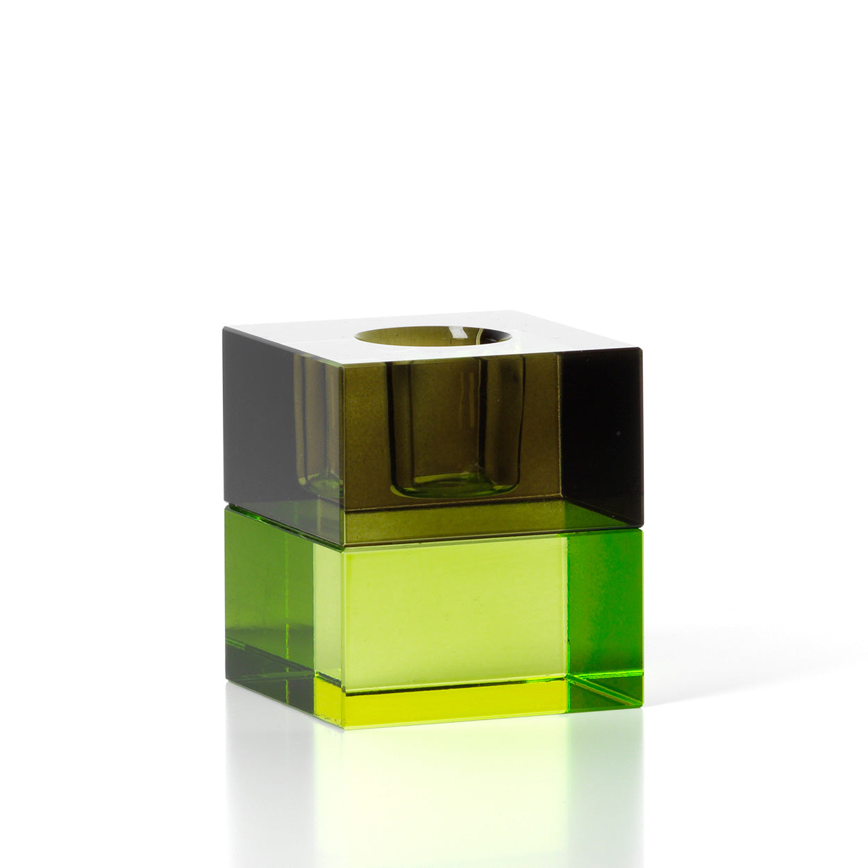 The Gem Blocks Candle Holder, Green Smoke