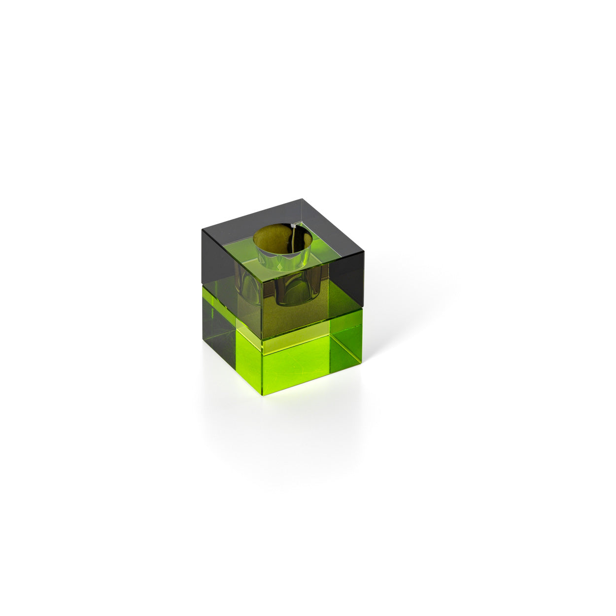 The Gem Blocks Candle Holder, Green Smoke — 2
