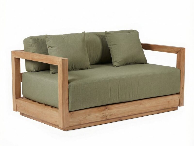 The Umalas Two Seater Sofa, Outdoor, Green Alga