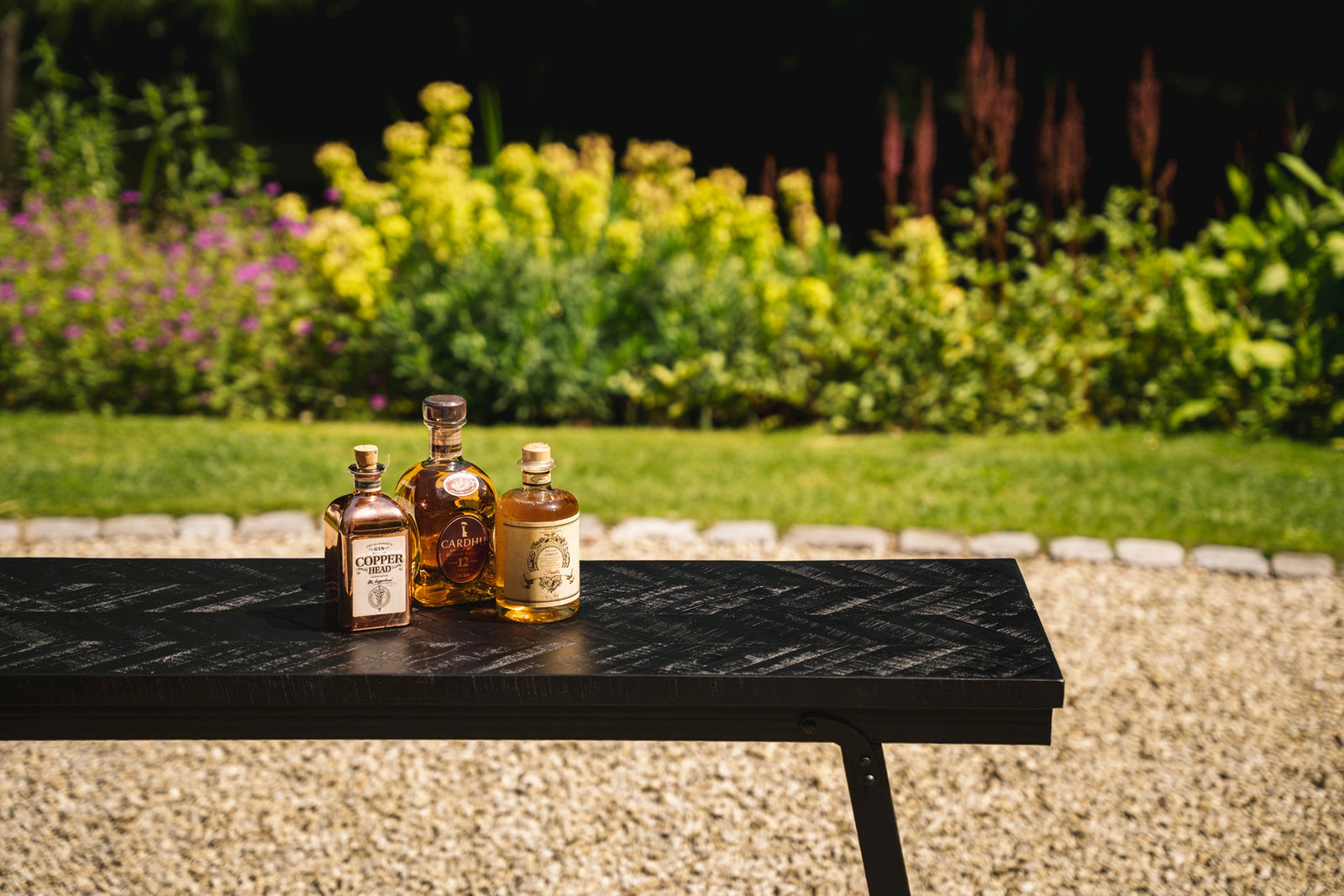 The Herringbone High Table, Black, 140cm — 2