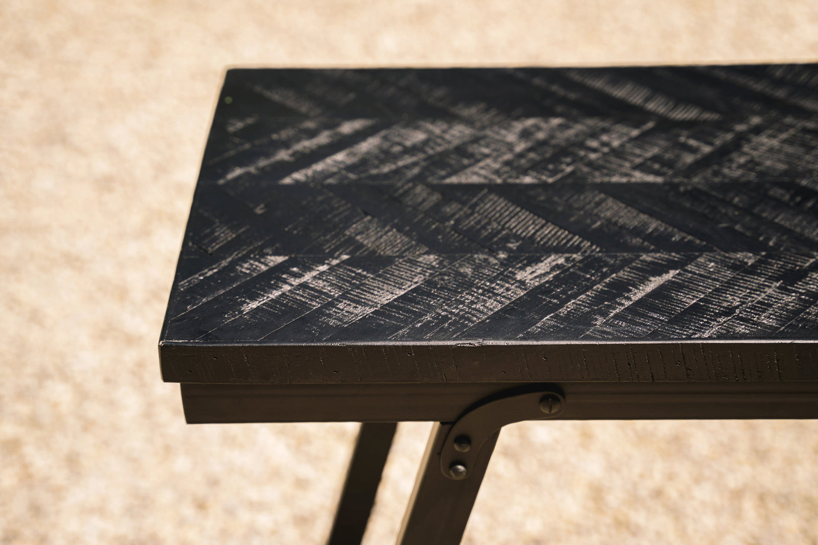 The Herringbone High Table, Black, 140cm — 3