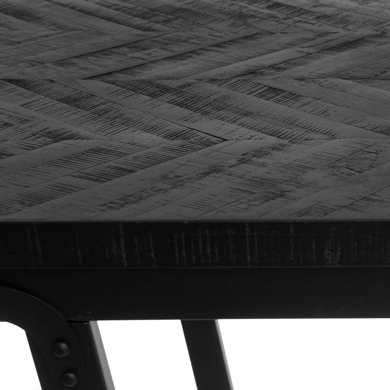 The Herringbone High Table, Black, 140cm — 6