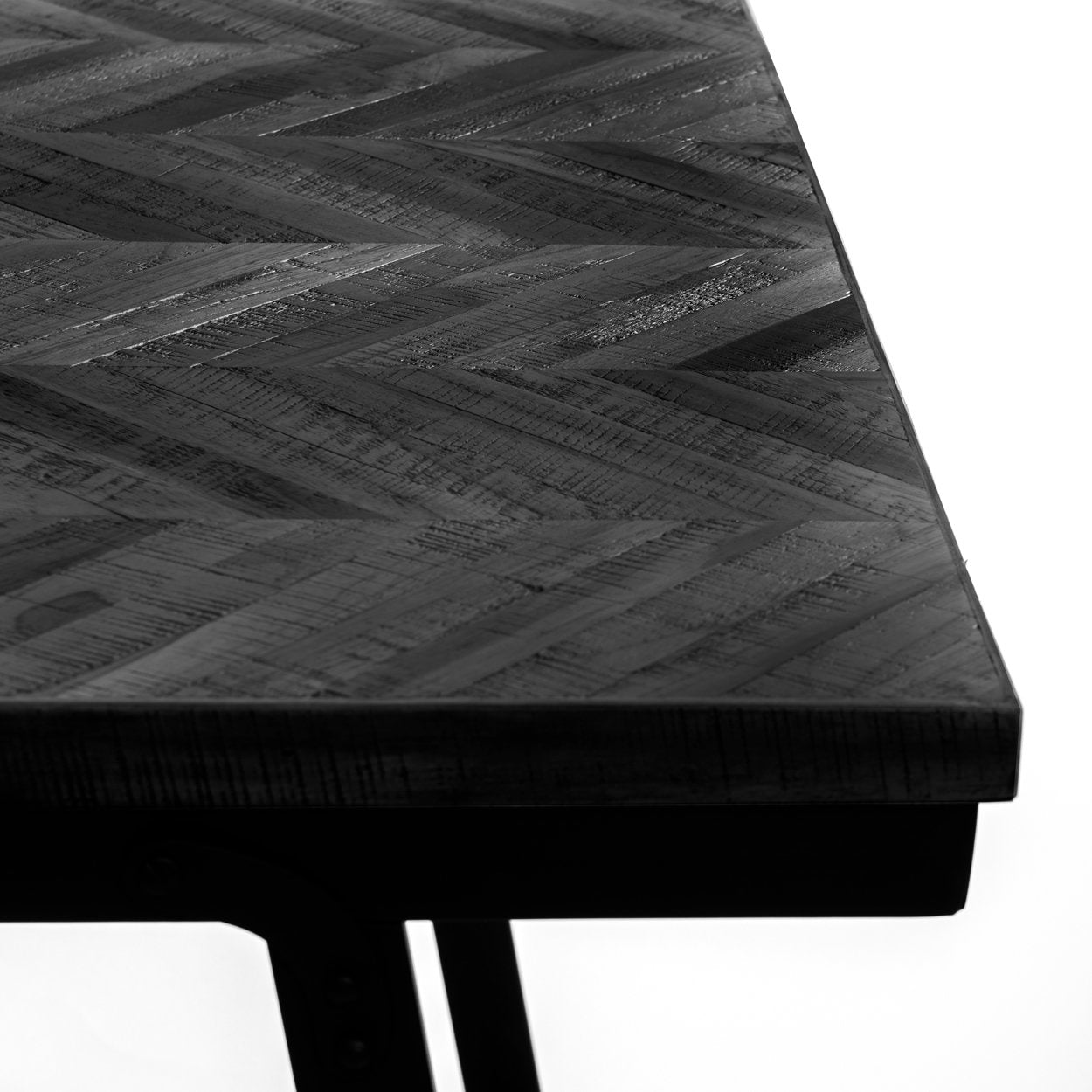 The Herringbone High Table, Black, 140cm — 7