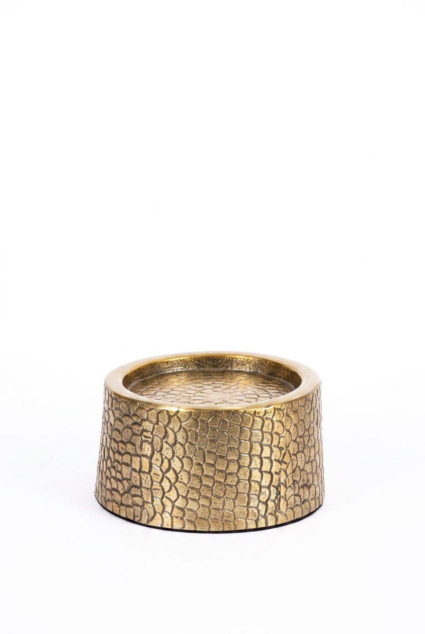 The Croco Candle Holder with Glass, Brass, M — 3