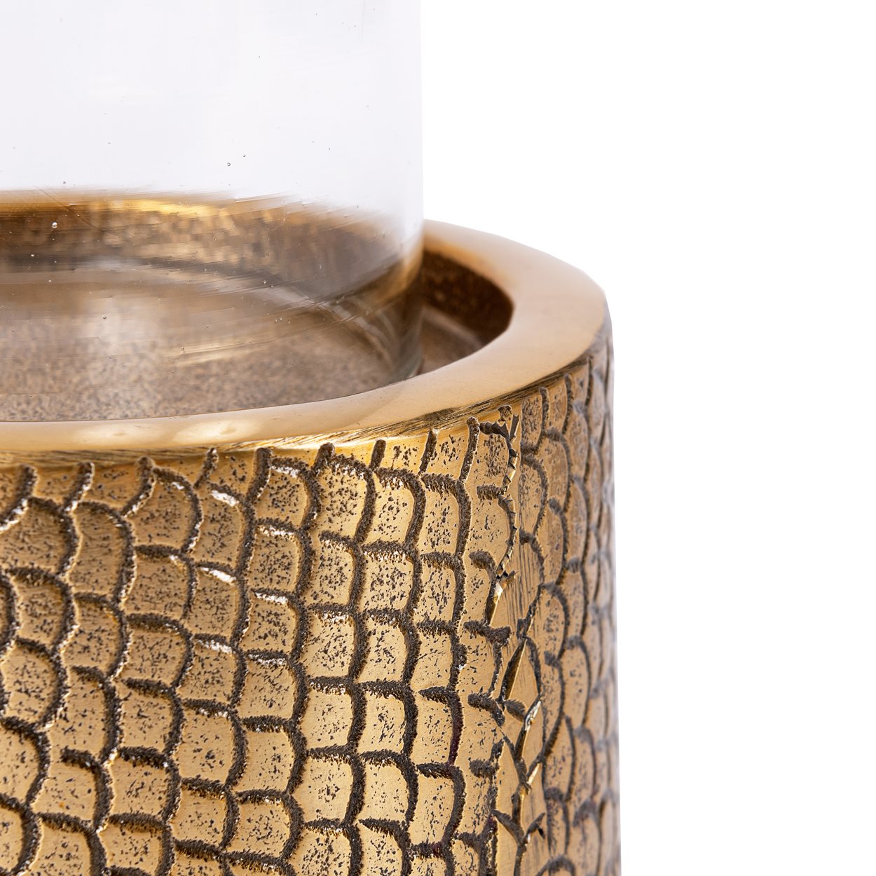 The Croco Candle Holder with Glass, Brass, L — 4