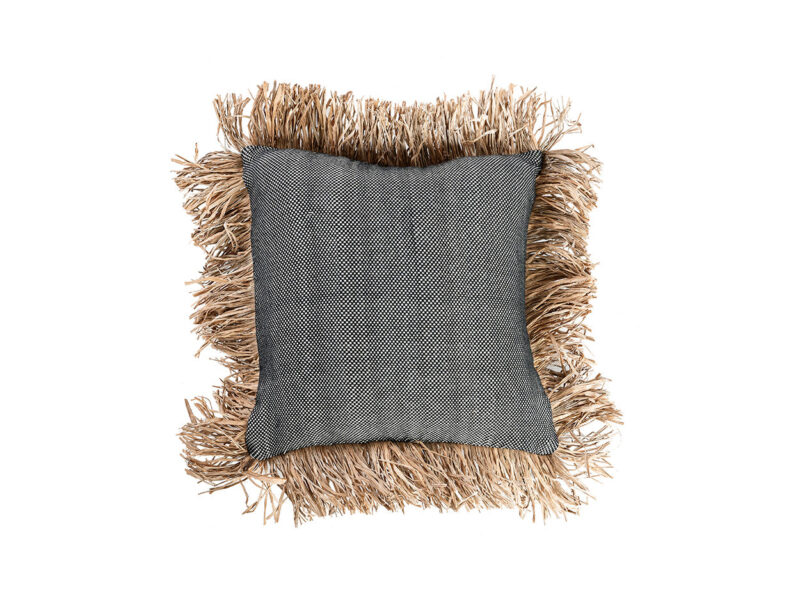 The Cotton Bonita Cushion Cover, Natural Black, 40x40