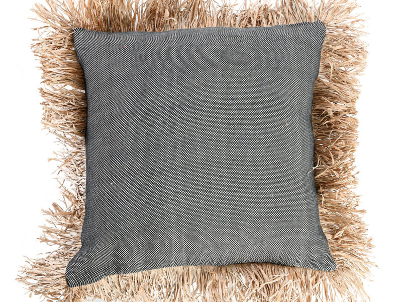 The Cotton Bonita Cushion Cover, Natural Black, 60x60