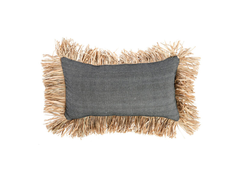 The Cotton Bonita Cushion Cover, Natural Black, 30x50
