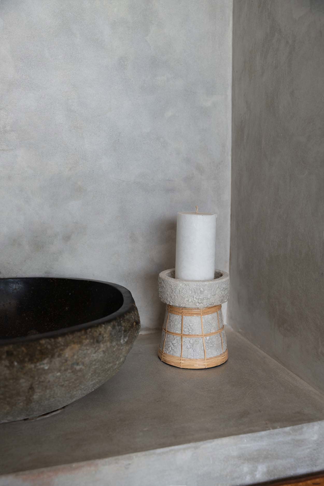 The Serene Candle Holder, Concrete Natural, L — 3