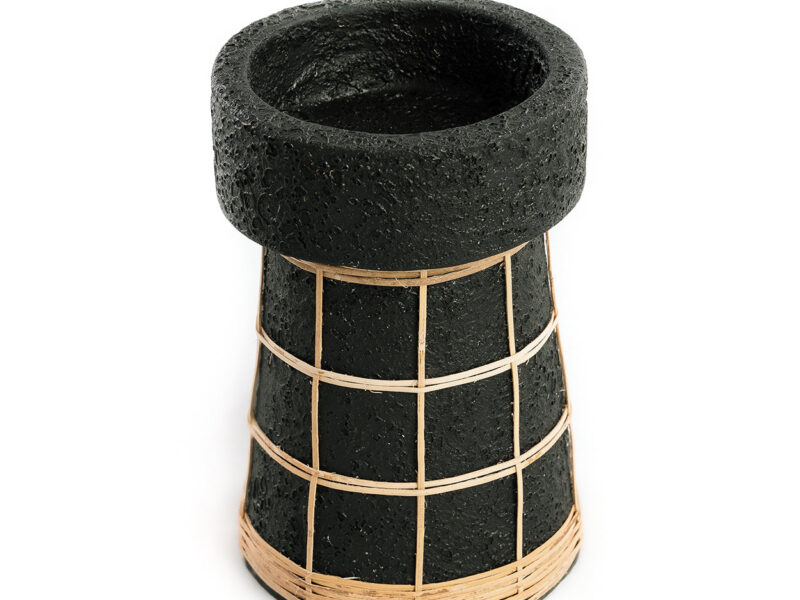 The Serene Candle Holder, Black Natural, L
