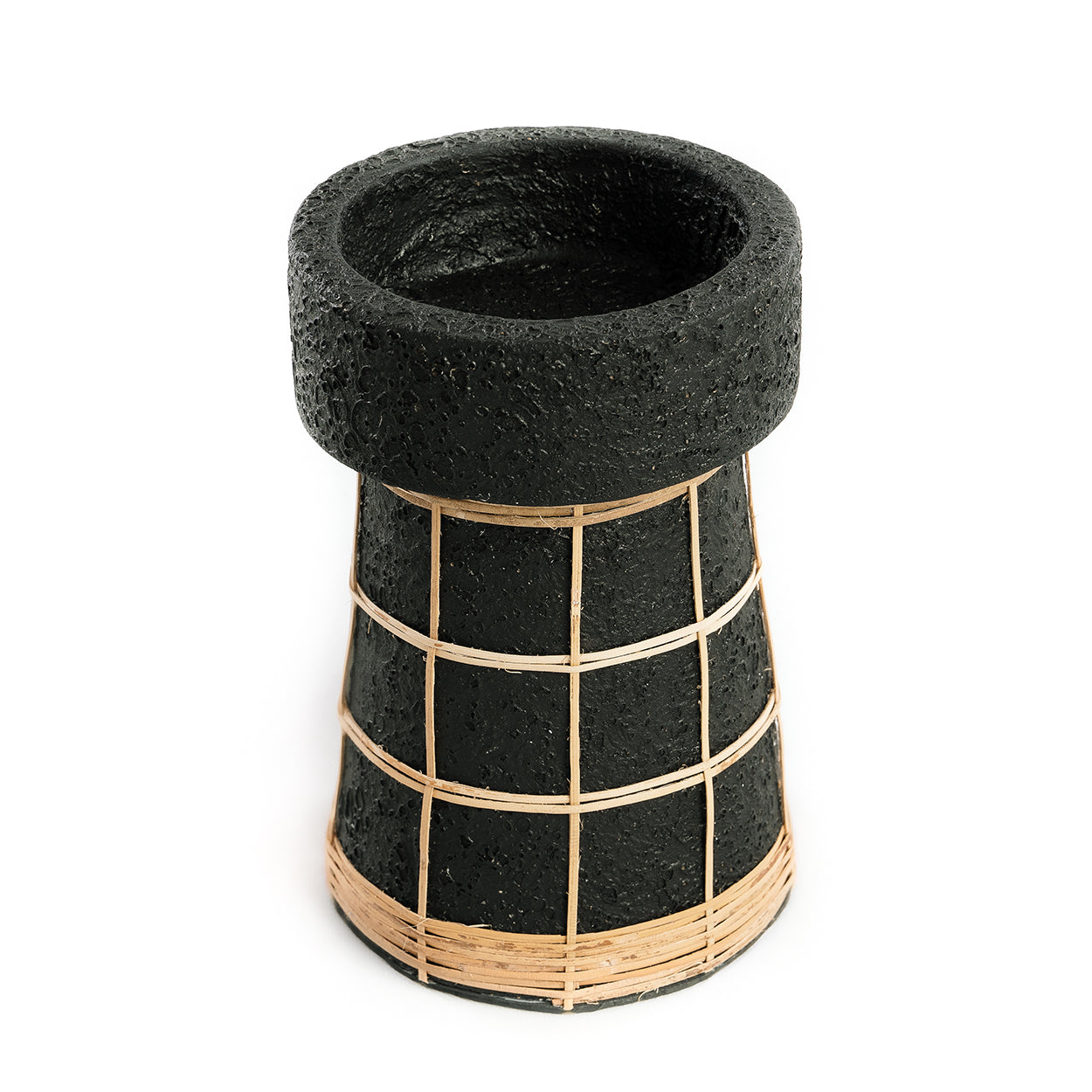 The Serene Candle Holder, Black Natural, L