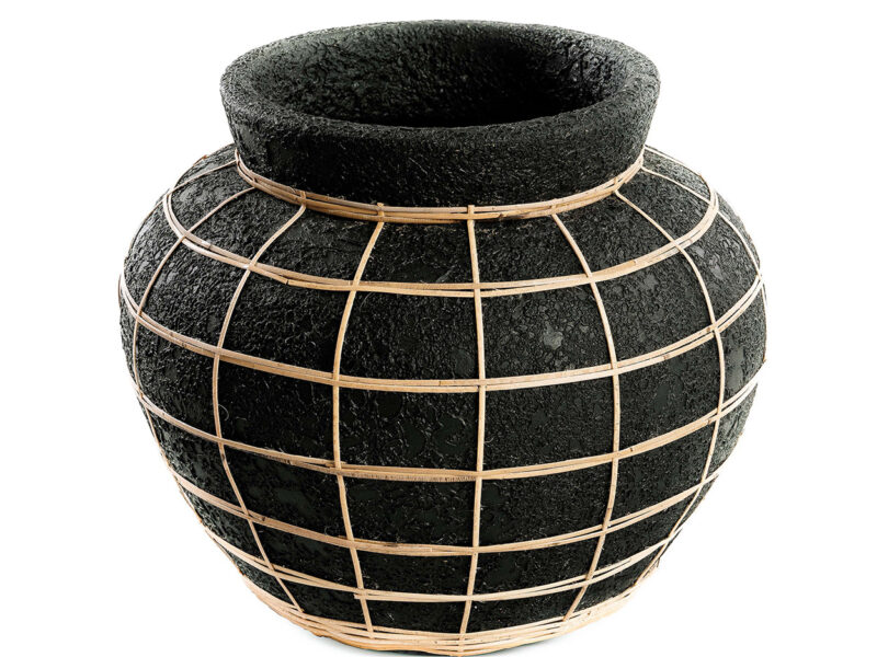 The Belly Vase, Black Natural, L