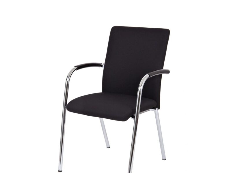 Workliving X1 Meeting Chair, Comfort, 4-Leg, Black