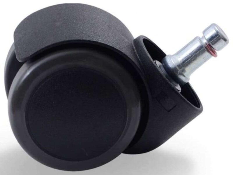 5x Workliving No-Noise Office Chair Castors 11x50mm, Soft Castors, Hard Floors, Unbraked