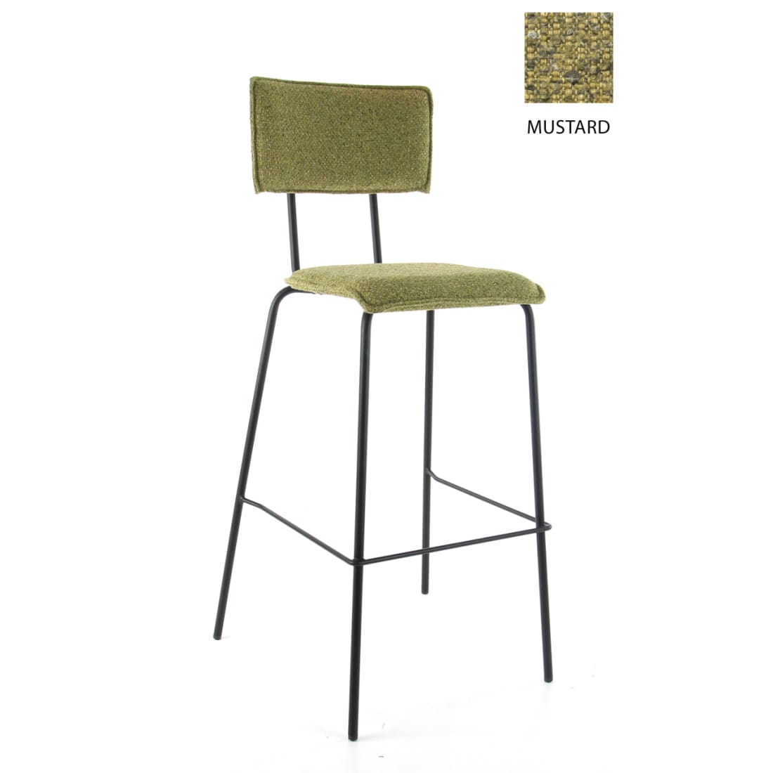 Workliving Bo Society High Bar Stool, Bouclé Mustard — 4