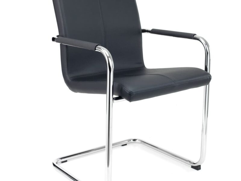 S Series Meeting Chair, Black Vegan Leather
