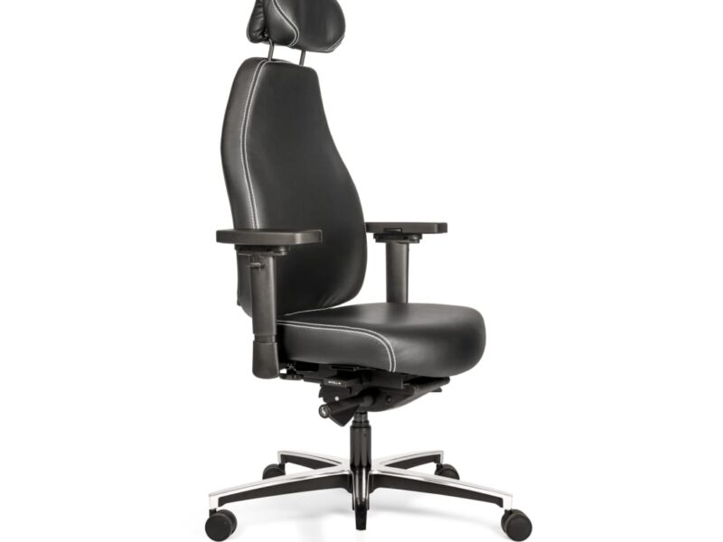 Sit And Move Therapod X Office Chair with Headrest, Black Leather