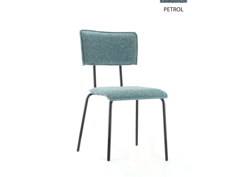 Workliving Bo Society Dining Chair, Bouclé Petrol