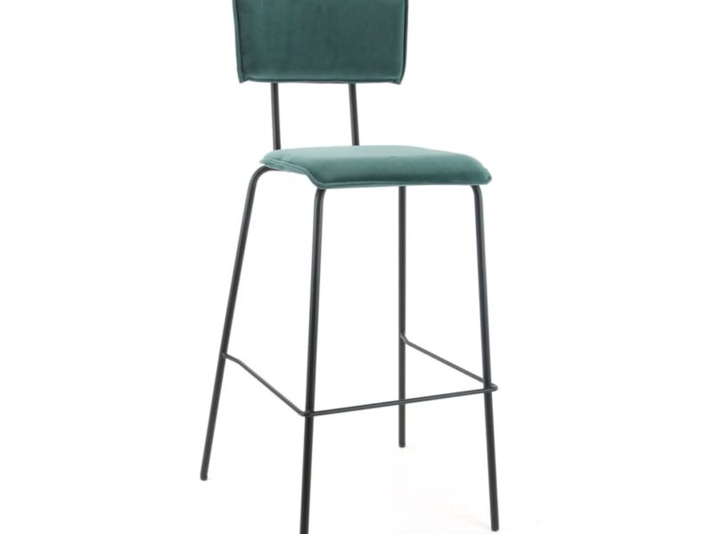 Workliving Bo High Bar Stool, Velvet Earth Teal