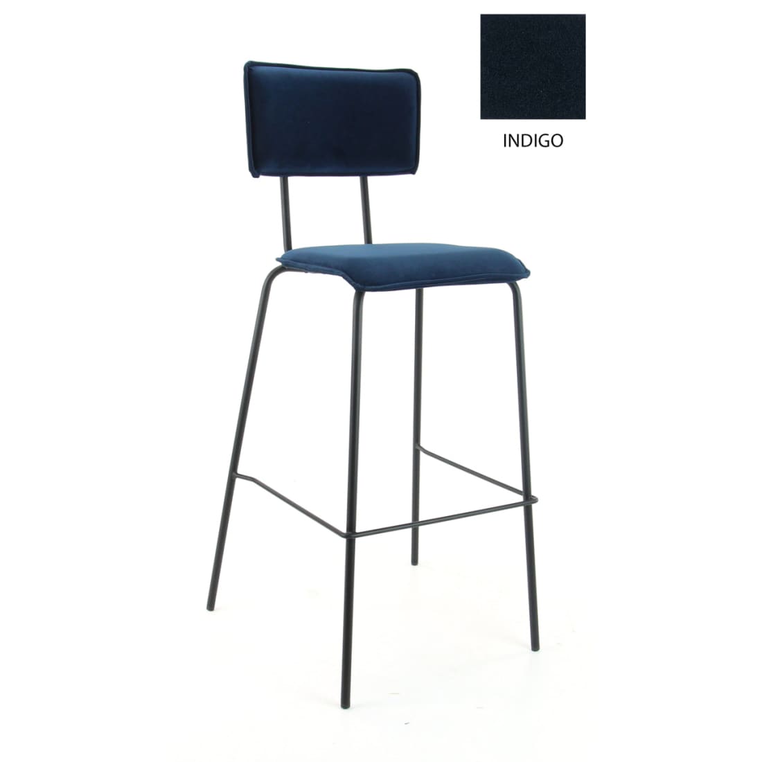 Workliving Bo High Bar Stool, Velvet Earth Indigo — 7