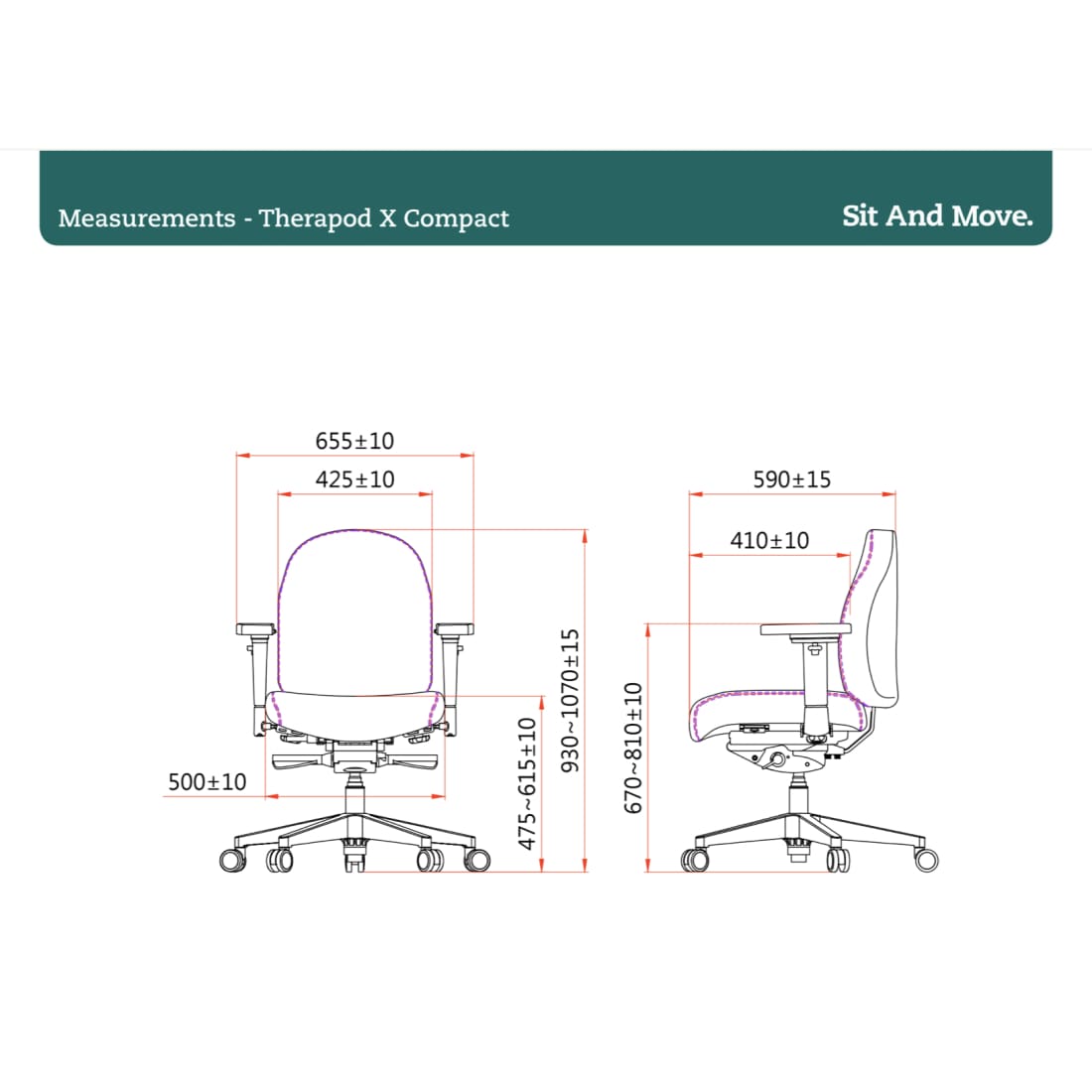 Sit And Move Therapod X Compact Office Chair, Light Grey, Fenice Wool Felt — 3