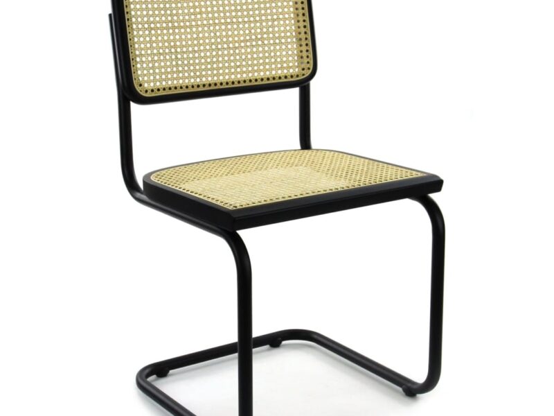 Workliving Bas Dining Chair, Rattan Design, Black