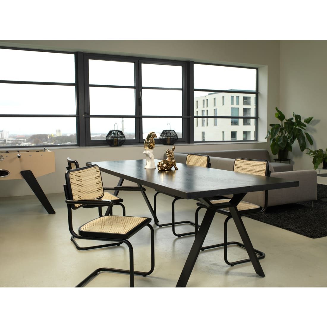 Workliving Bas Dining Chair, Rattan Design, Black — 6