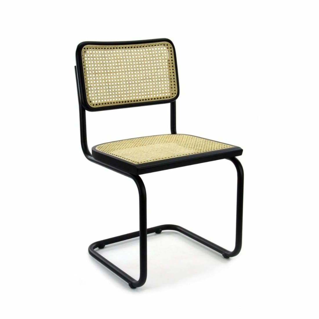 Bas Dining Chair, Rattan Design, Black, Set of 4 — 2