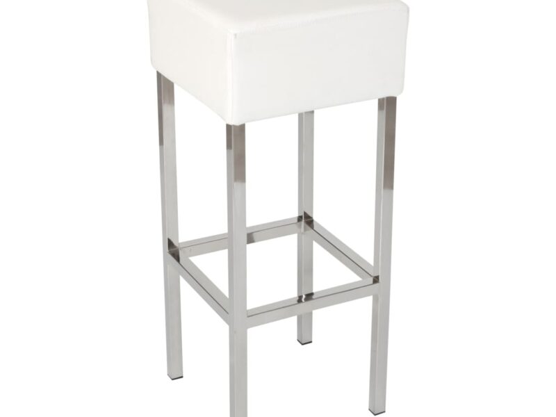 Workliving Skai Bar Stool, White / Chrome